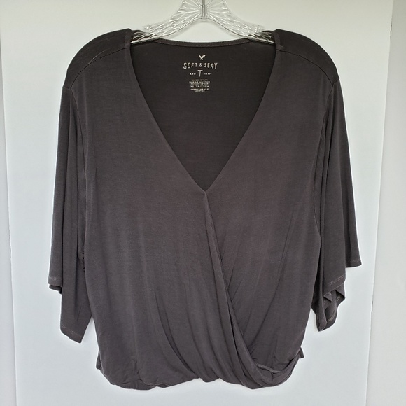 American Eagle Outfitters Tops - American Eagle Soft and Sexy Faux Wrap Top